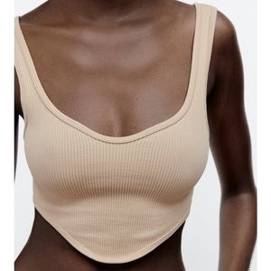 Zara Seamless Corset Top in Beige-Pink